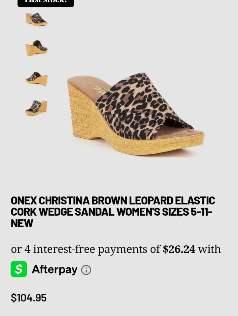 Onex Leopard-Print Cork Wedge Slides - Black, Brown & Tan